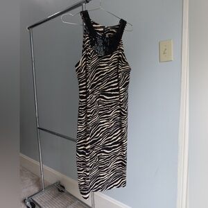 Connected Apparel Zebra Pattern Dress